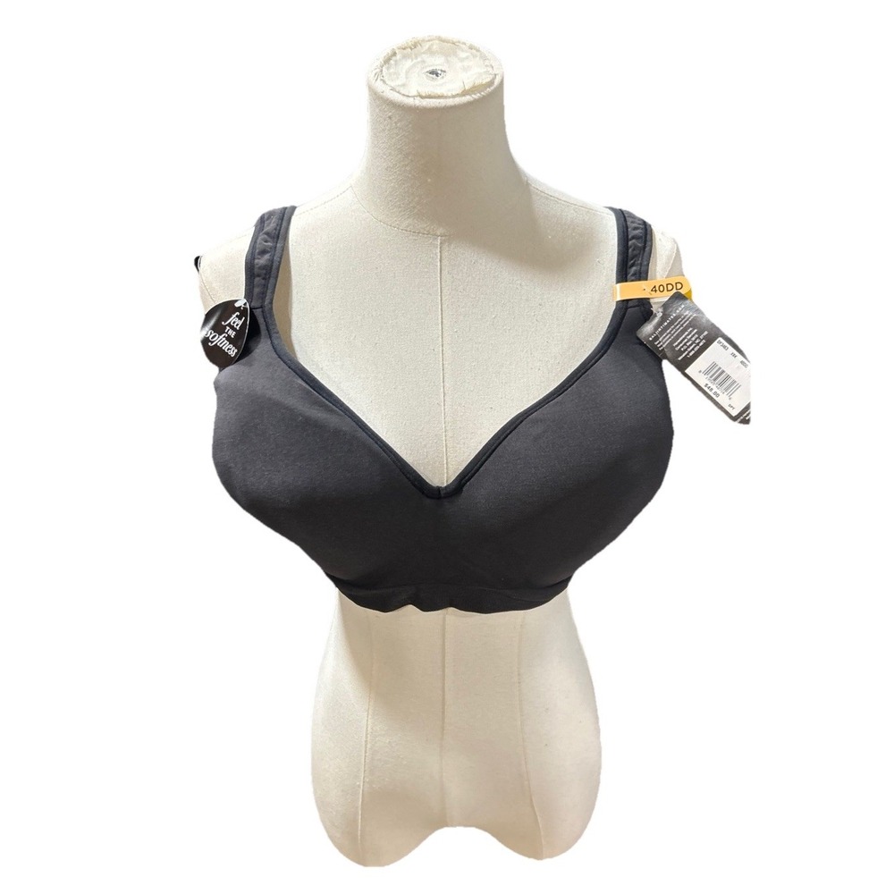 Bali Bra 40DD Cool Comfort Womens Black Wireless Seamless DF3463